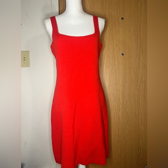 J. Crew Dresses & Skirts - J. Crew Square Neck Mini Sweater Dress Red M Mini BR343 Stretch Cozy Chic A-Line